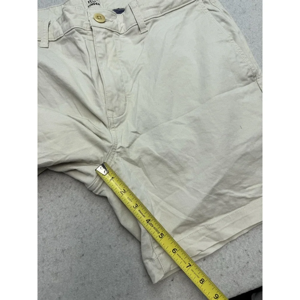 Flint And Tinder Shorts Mens 34 Beige Chino Canvas 7 Inseam Stretch Casual